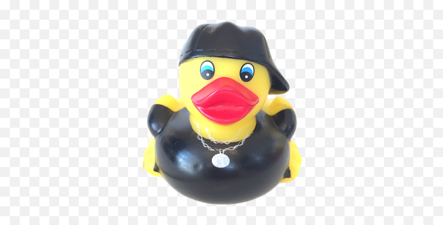 Hip Hop Rapper Rubber Duck With Black - Rubber Duck With Hat Emoji,Rubber Duck Transparent