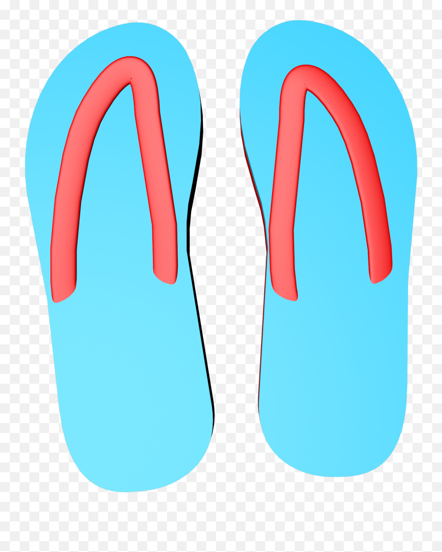 C4d Simple Blue Red Flip Flop Poster - Flipflops Clipart Solid Emoji,Flip Flops Clipart