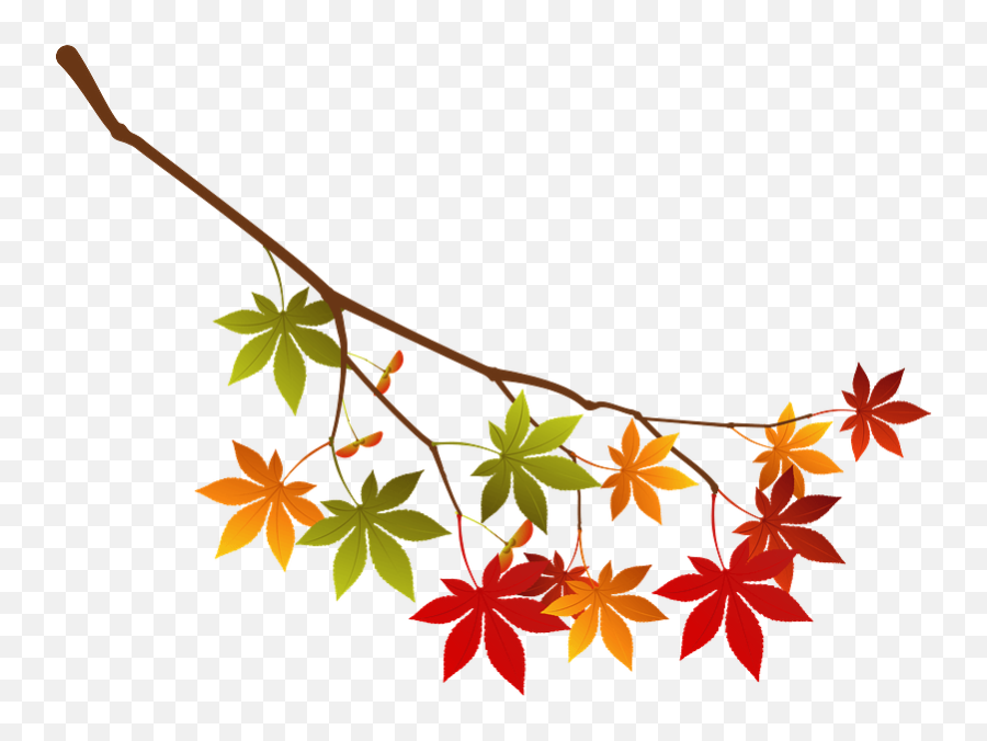 Maple Autumn Leaves Branch Clipart - Fall Branch With Leaves Clipart Emoji,Clipart Fall