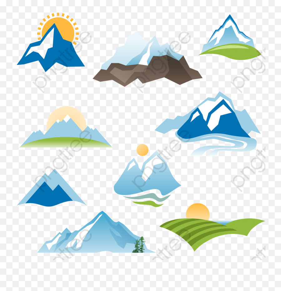 Sunrise Clipart Ocean - 2 Mountains Logo Png Download Natural Landscape Emoji,Sunrise Clipart