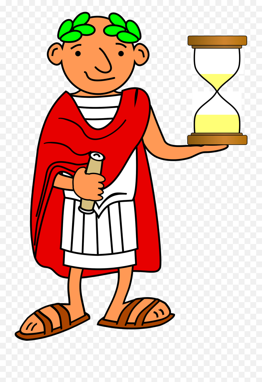 Roman In A Toga With Hourglass Clipart Emoji,Rome Clipart