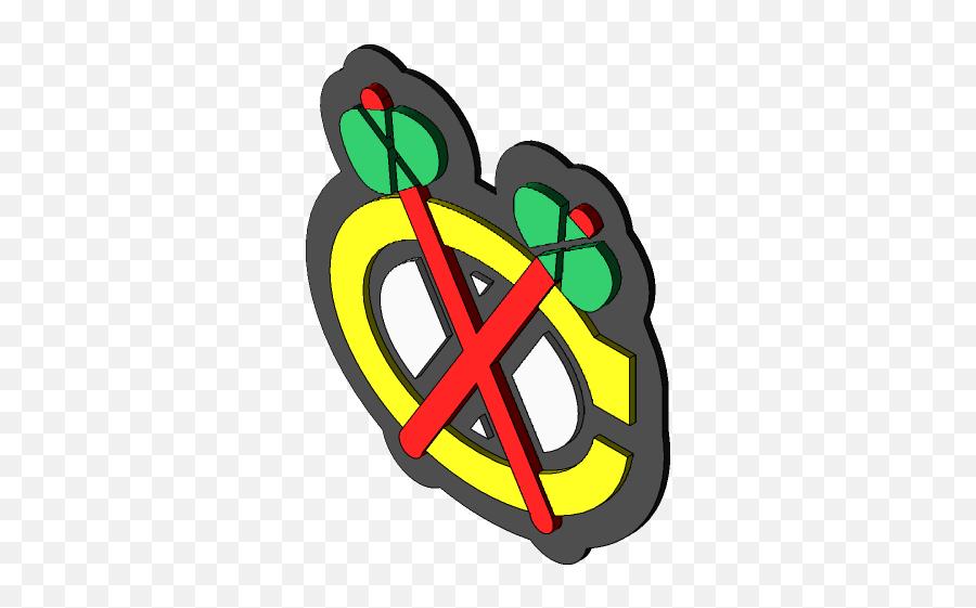 Chicago Blackhawks Sleeve Logo 3d Cad Model Library Grabcad Emoji,Black Hawks Logo