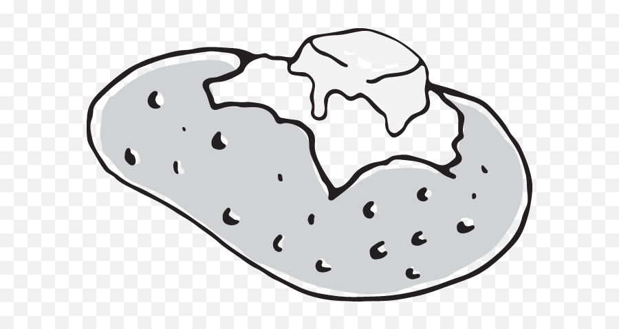 614 Baked Potato - Baked Potato Black And White Emoji,Potato Clipart