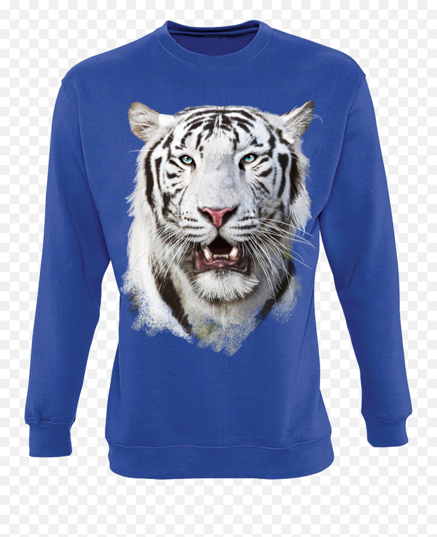 Download Hd White Tiger Head Sweatshirt - Sweatshirt Emoji,Tiger Head Png