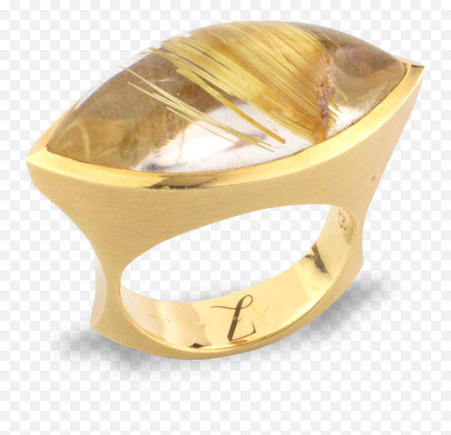 Rutilated Quartz U0026 18k Gold Ring - Solid Emoji,Gold Ring Png
