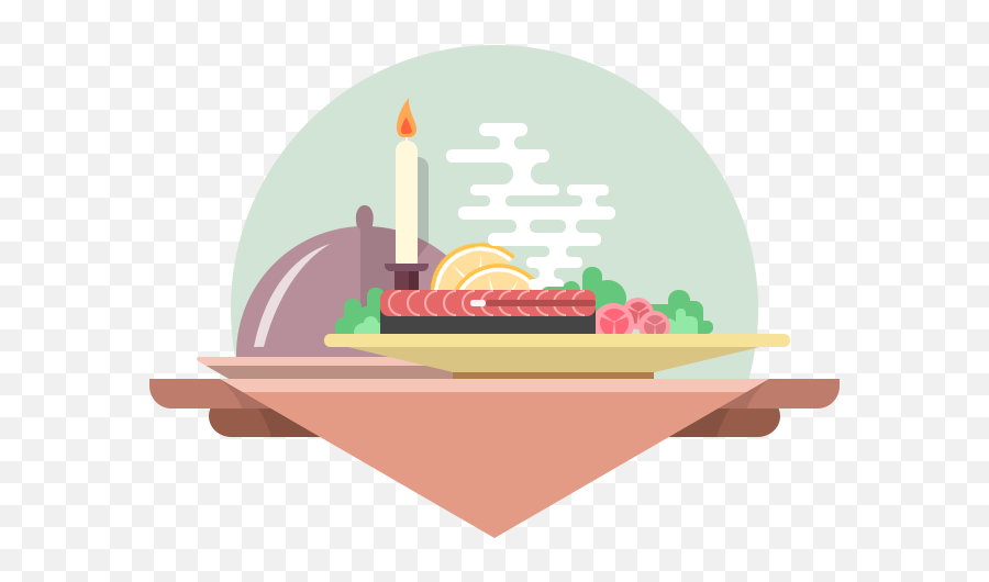 Breakfast Food Clip Art Flat Element - Dinner Illustration Png Emoji,Turkey Dinner Clipart