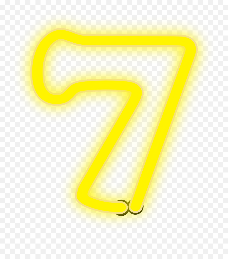 Neon 7 Lights Number Yellow Png Image - Neon 7 Light Emoji,Yellow Png
