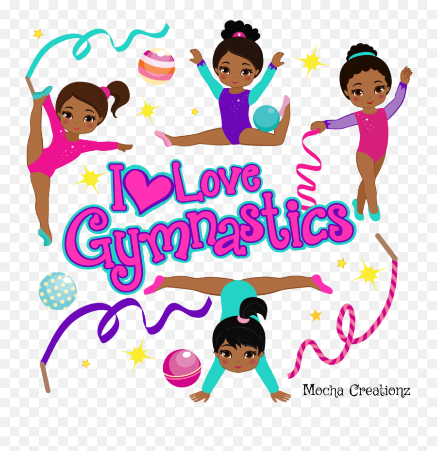 African American Gymnastics Graphic T - Black Girl Gymnast Png Emoji,Gymnast Clipart