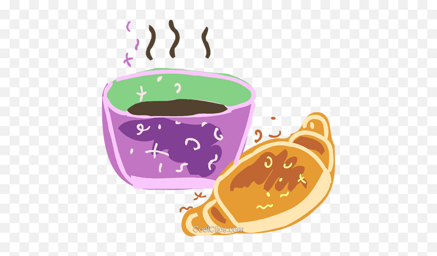 Cup Of Coffee And Croissant Royalty Free Vector Clip Art Emoji,Croissant Clipart