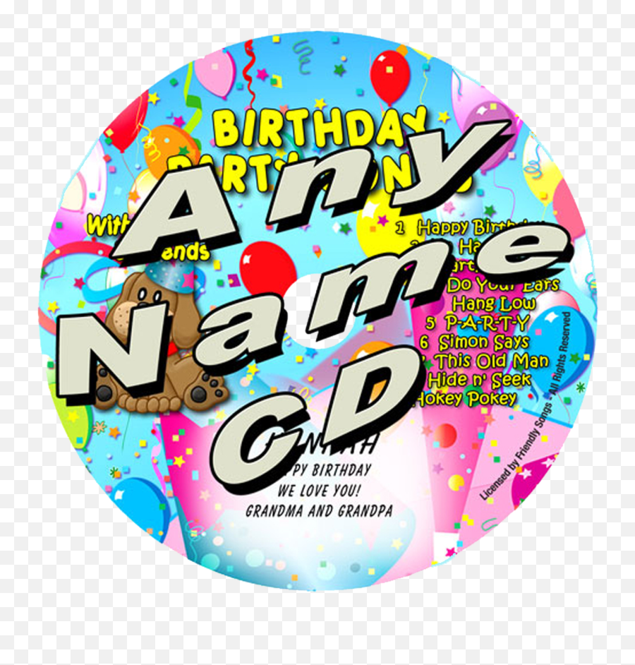 Custom Name Birthday Party Songs Personalized Childrenu0027s Cd Emoji,Simon Says Clipart