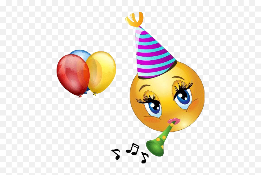 Music Horn Hat Balloons Sticker By Kimmy Bird Tasset Emoji,Party Horn Clipart