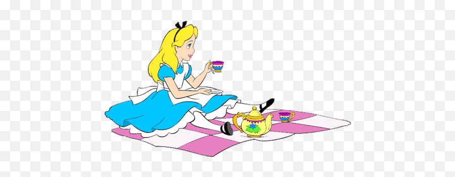 Download Alice In Wonderland Tea Party - Clipart Alice Tea Party Emoji,Alice In Wonderland Clipart