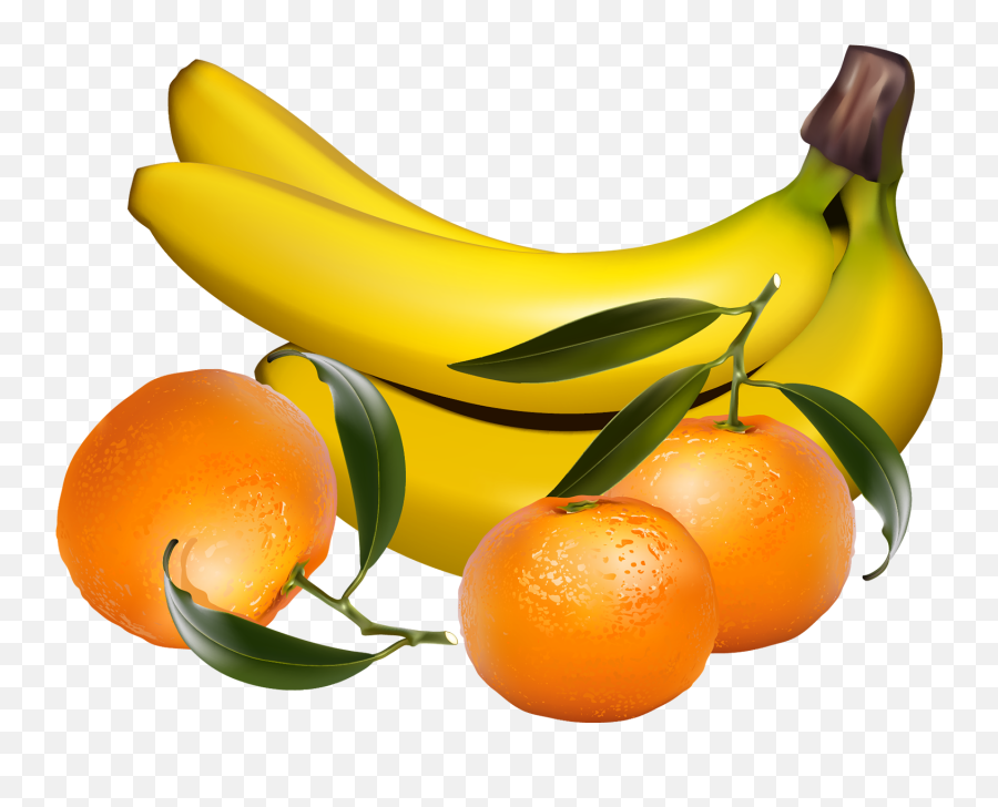 Tangerines Png Clipart - Banana And Orange Clipart Emoji,Banana Clipart