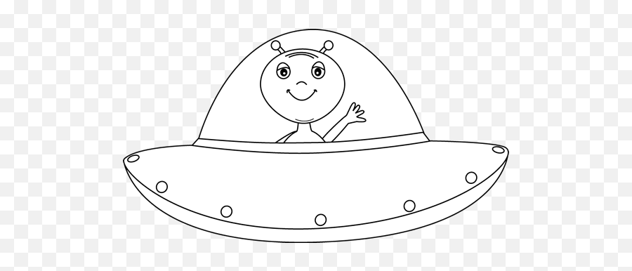 Space Clip Art - Alien Spaceship Clipart Black And White Emoji,Alien Clipart