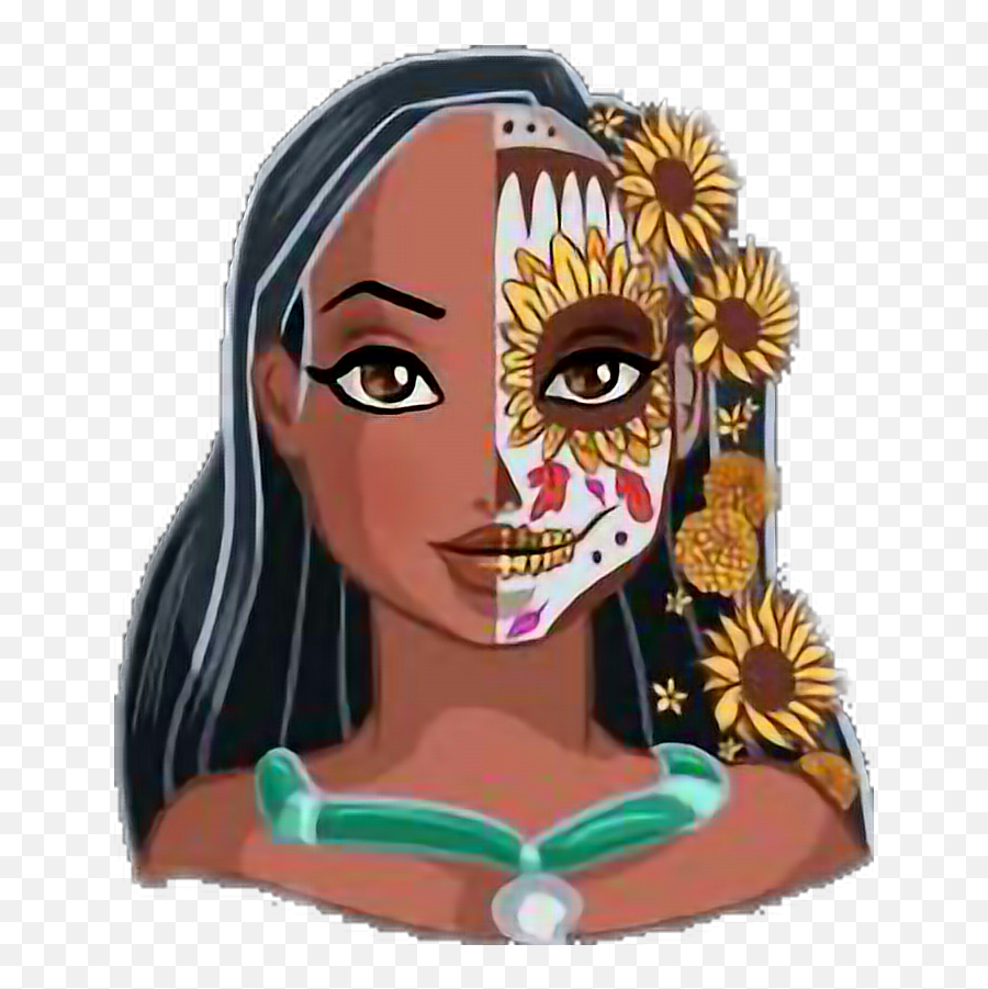 Pocahontas Sugar Skull Transparent - Pocahontas Sugar Skull Emoji,Pocahontas Clipart