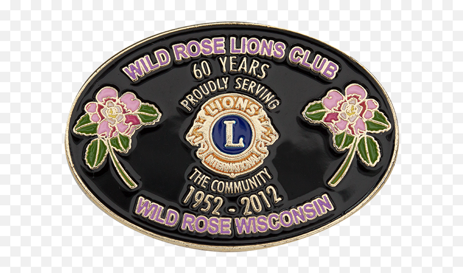Wild Rose Lions Club 60 Year Pin - Flower Emoji,Lions Club Logo