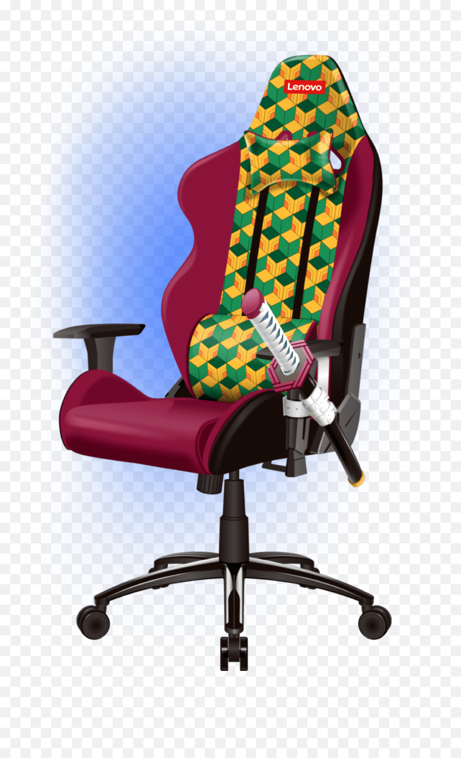 Lenovo Demon Slayer The Gaming Chair Including Katana - Ruetir Demon Slayer Gaming Chair Emoji,Katana Png