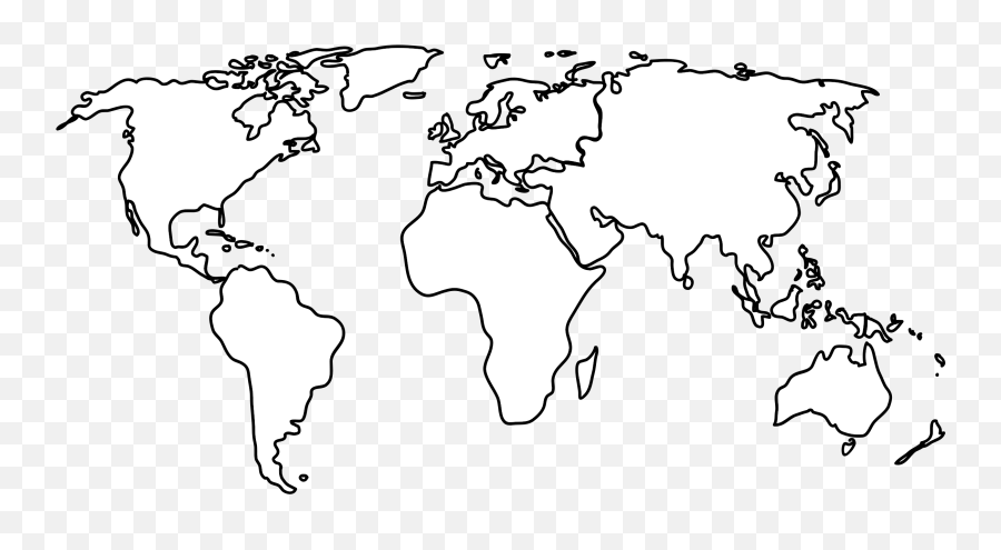 Clipart World Map 2 - World Map Outline Emoji,World Map Clipart