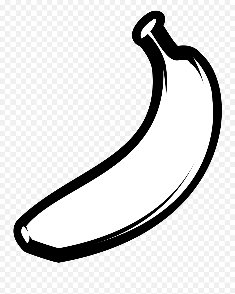 White Banana Clip Art - Banana Cartoon Black And White Emoji,Banana Clipart