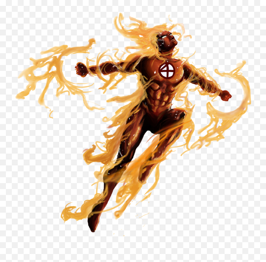 Human Torch Clipart Classic - Human Torch Png Transparent Marvel Human Torch Png Emoji,Torch Clipart