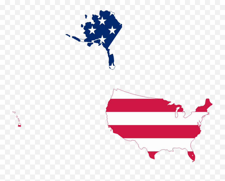 Flag Map Of The United States - Transparent Usa Flag Map Png Emoji,United States Png