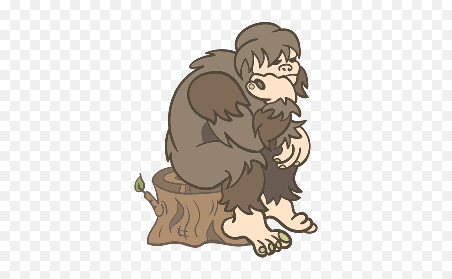 Sitzende Sasquatch - Illustration Transparenter Png Und Svg Bigfoot Sitting Vector Emoji,Sasquatch Clipart