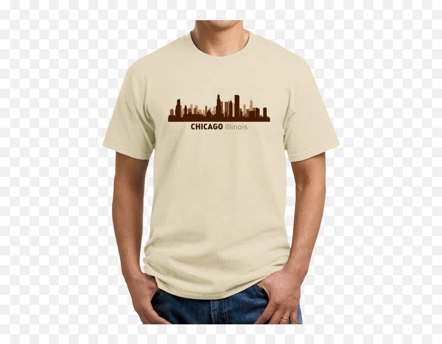 Chicago Il City Skyline - Second City Windy Chitown Love Pride Tshirt Man White T Shirt Png Emoji,City Skyline Png
