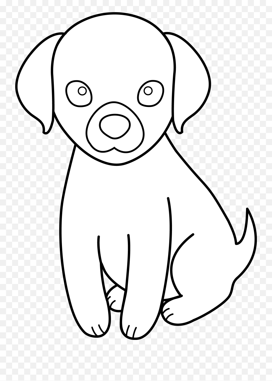 Line Drawing Dog Clipart Best Animaldreamguide - Clipart Cute Dog Cortoon Esay Emoji,Cute Animal Clipart