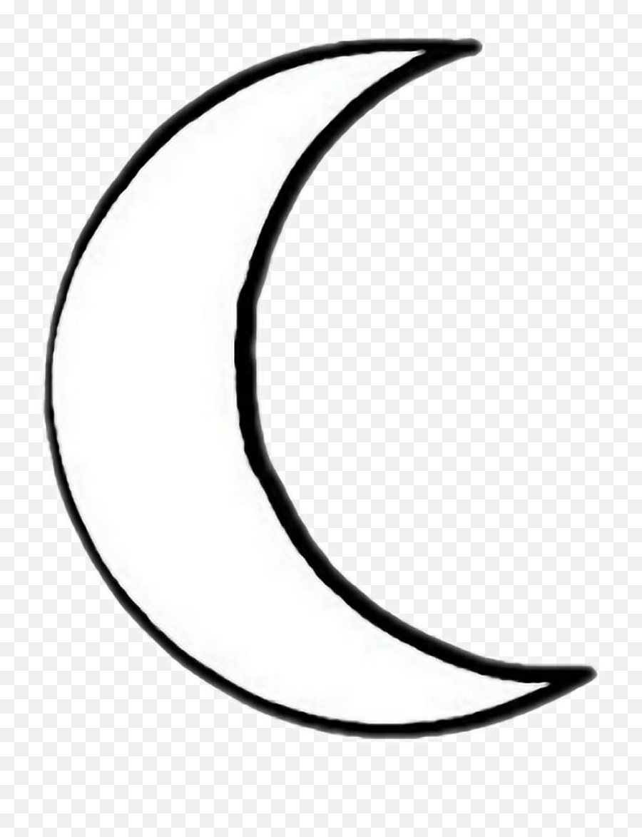 Report Abuse - Crescent Moon Outline Tattoo Clipart Full Drawing Easy Half Moon Emoji,Crescent Moon Transparent Background