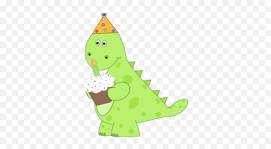 Dinosaur Birthday Cupcake Clip Art - Dinosaur Birthday Dinosaur With Birthday Cake Clipart Emoji,Birthday Cupcake Clipart