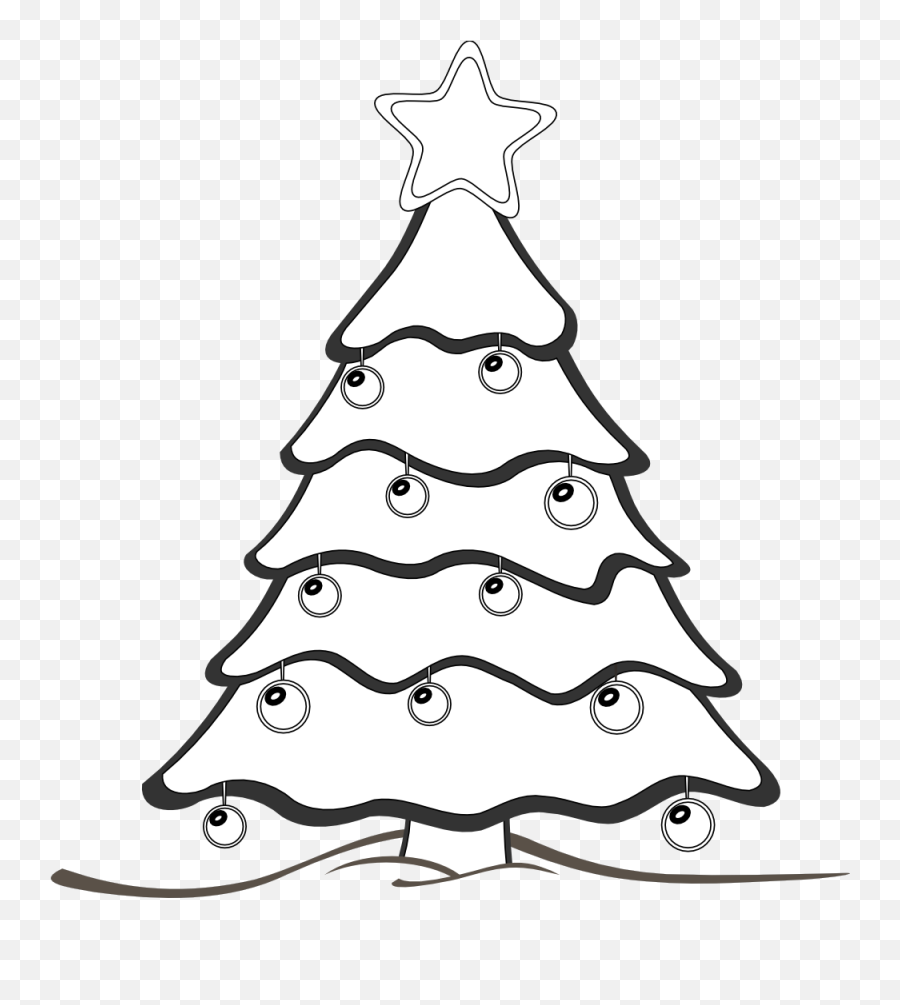 Christmas Tree Black And White - Xmas Tree Clipart Black And White Emoji,Christmas Tree Clipart Black And White