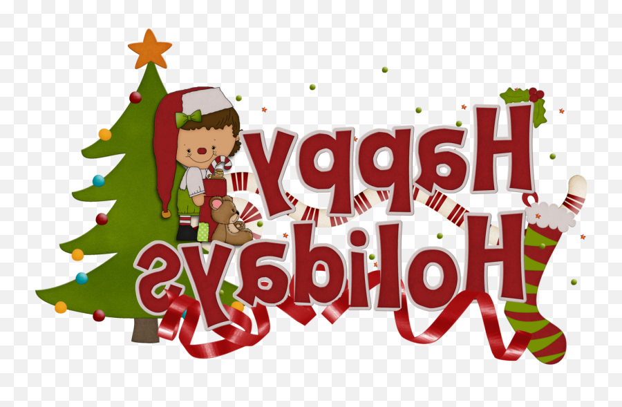 Happy Holidays Clip Art Free - Illustration Transparent Fictional Character Emoji,Happy Holidays Clipart