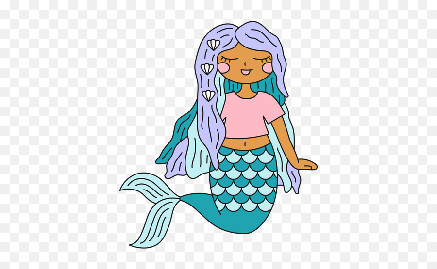 Mermaid Shells Character Illustration - Mermaid Emoji,Mermaid Png