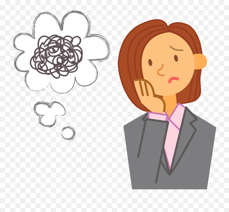 Businesswoman Is Worrying Clipart Free Download Transparent - Worrying Clipart Emoji,Why Clipart