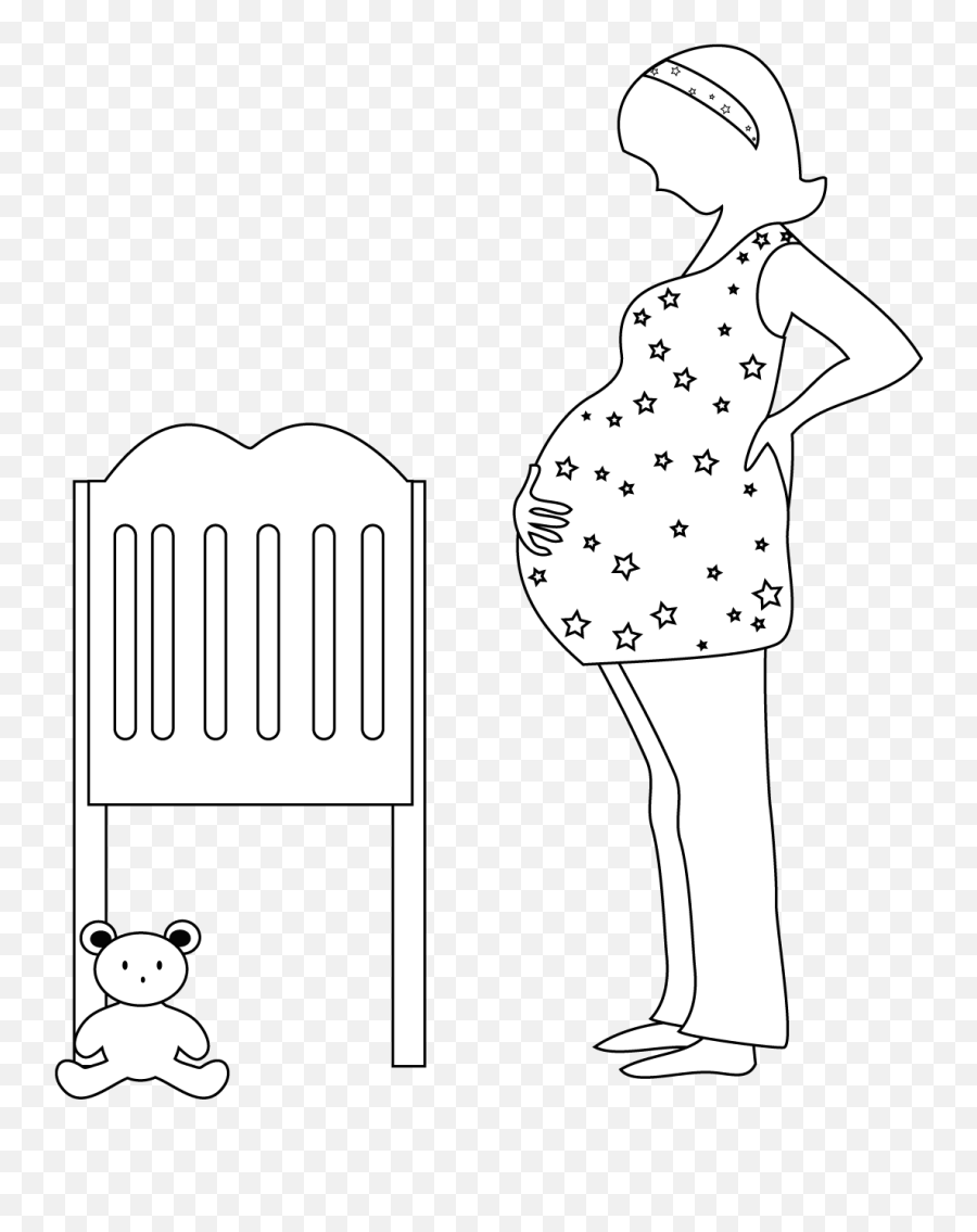 Silhouettes Of Pregnant Women Of The Baby On The Go Of The - Dot Emoji,Women Clipart