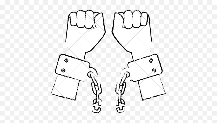 Download Drawn Chain Handcuffs - Slavery Chains Outline Png Slavery Chains Png Emoji,Handcuffs Transparent Background