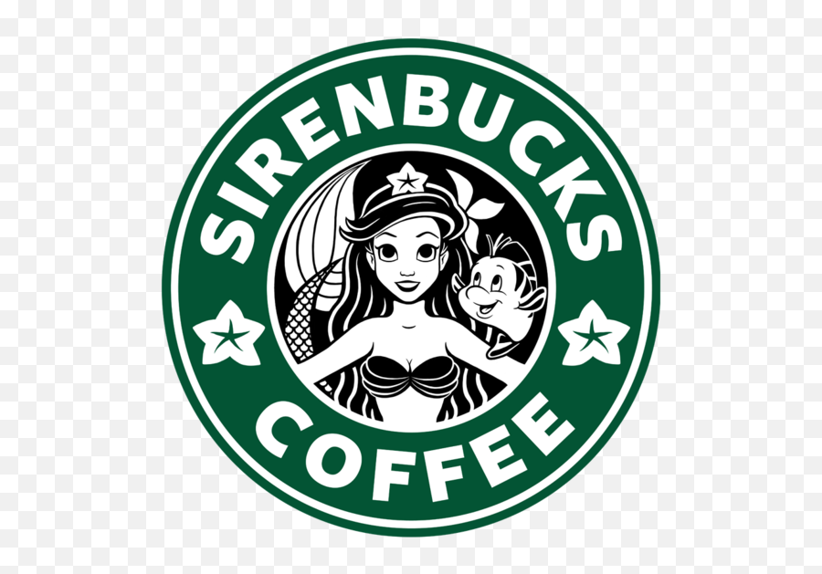 Sirenbucks Coffee By Ellador Disney Kunst Starbucks Logo - Ariel Starbucks Emoji,Starbucks Logo