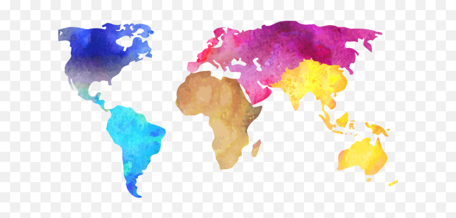 Download Hd Transparent Maps Watercolor - World Map Stock Emoji,World Map Transparent