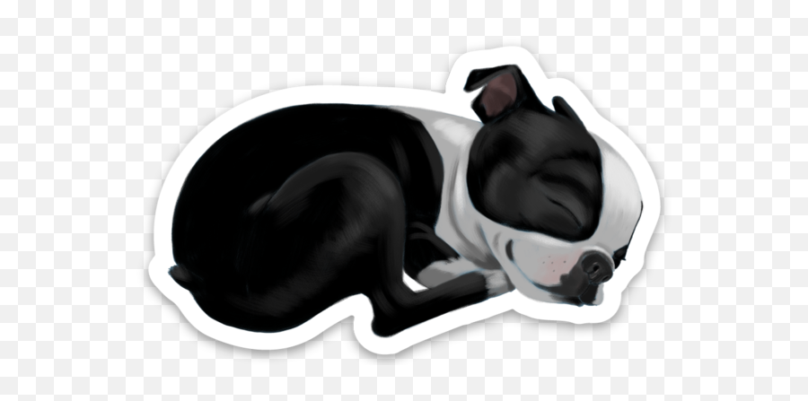 Boston Terrier Vinyl Magnet Sleepy Boston Terrier Emoji,Boston Terrier Png