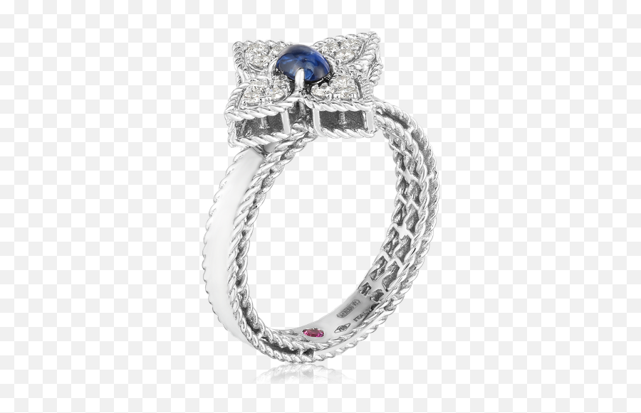 18k Gold Diamond U0026 Sapphire Cabochon Princess Flower Ring Emoji,Ring Transparent Background