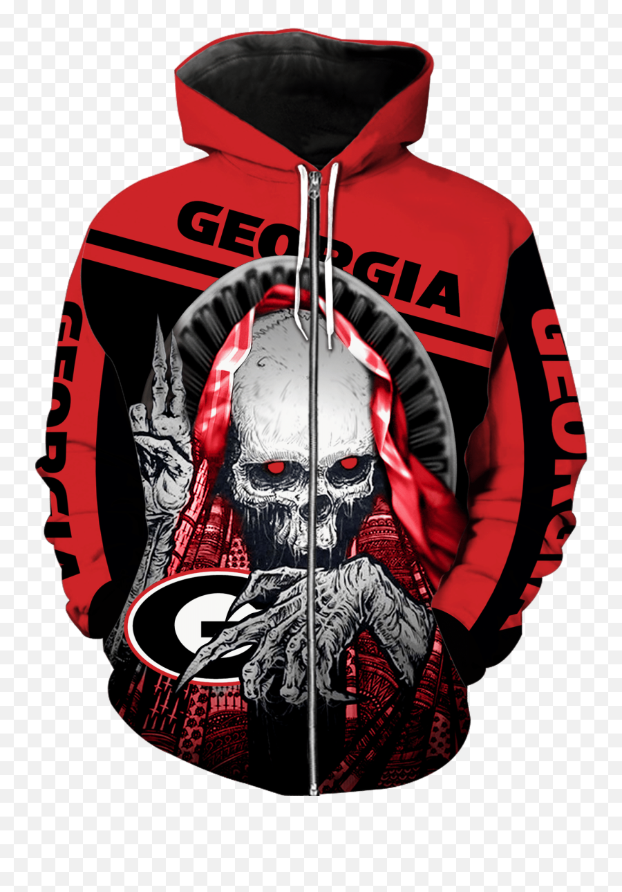 Top Hot Ncaa Georgia Bulldogs Skull Hoodie And T - Shirt New Design Emoji,Georgia Bulldogs Png
