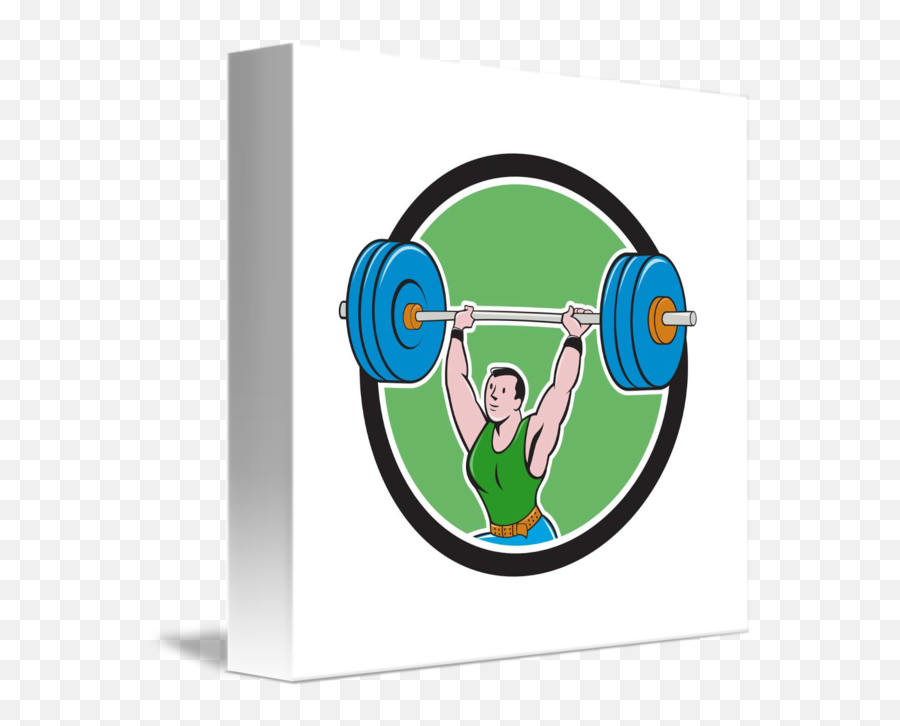Weightlifter Lifting Barbell Circle Cartoon By Aloysius Emoji,Barbell Transparent Background