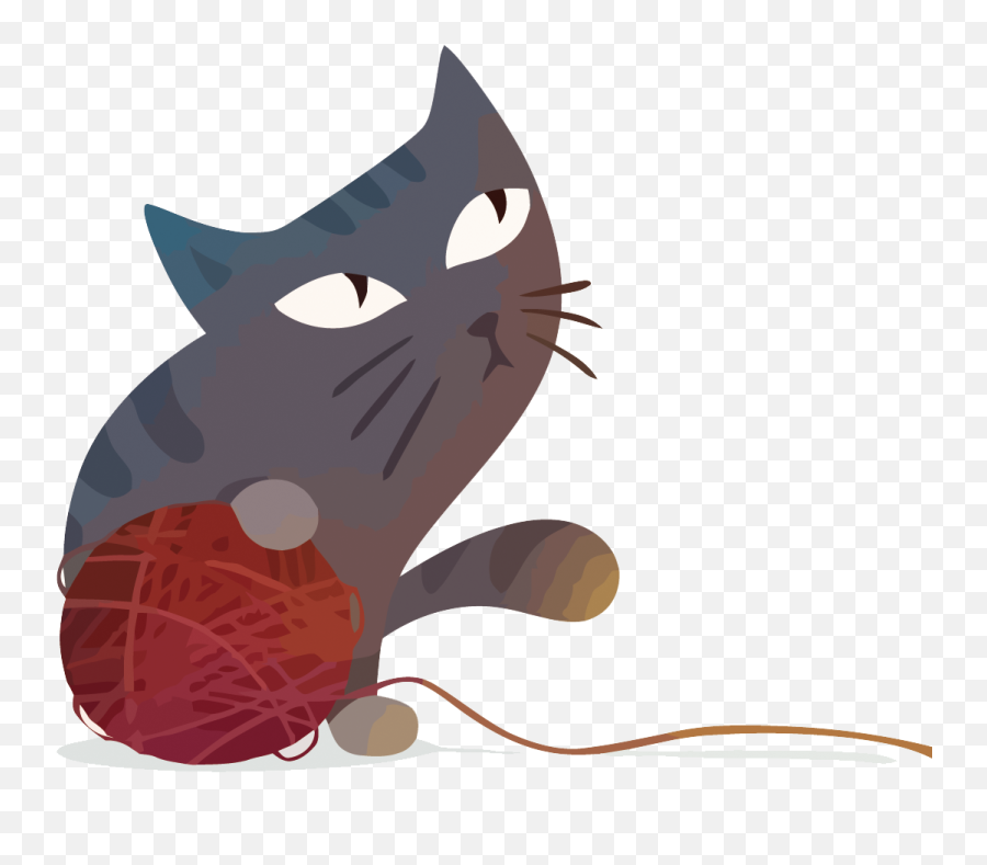 Yarn Clipart Png - Vector Cat And Wool Cartoon 4426629 Portable Network Graphics Emoji,Yarn Clipart