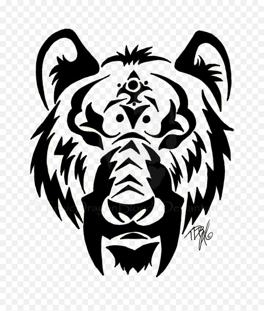 Tiger Tattoos Png Hd - Tribal Saber Tooth Tiger Tattoo Emoji,Tattoos Png