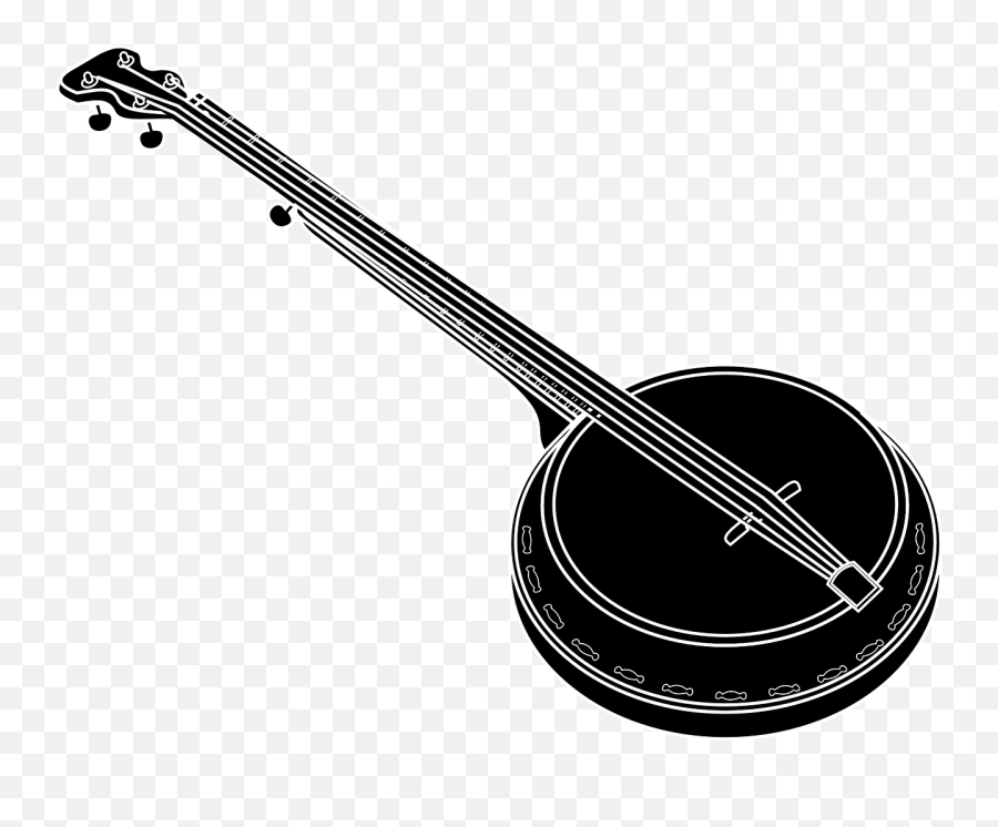 Banjo Black Music Instrument Png - Banjo Silhouette Emoji,Banjo Png