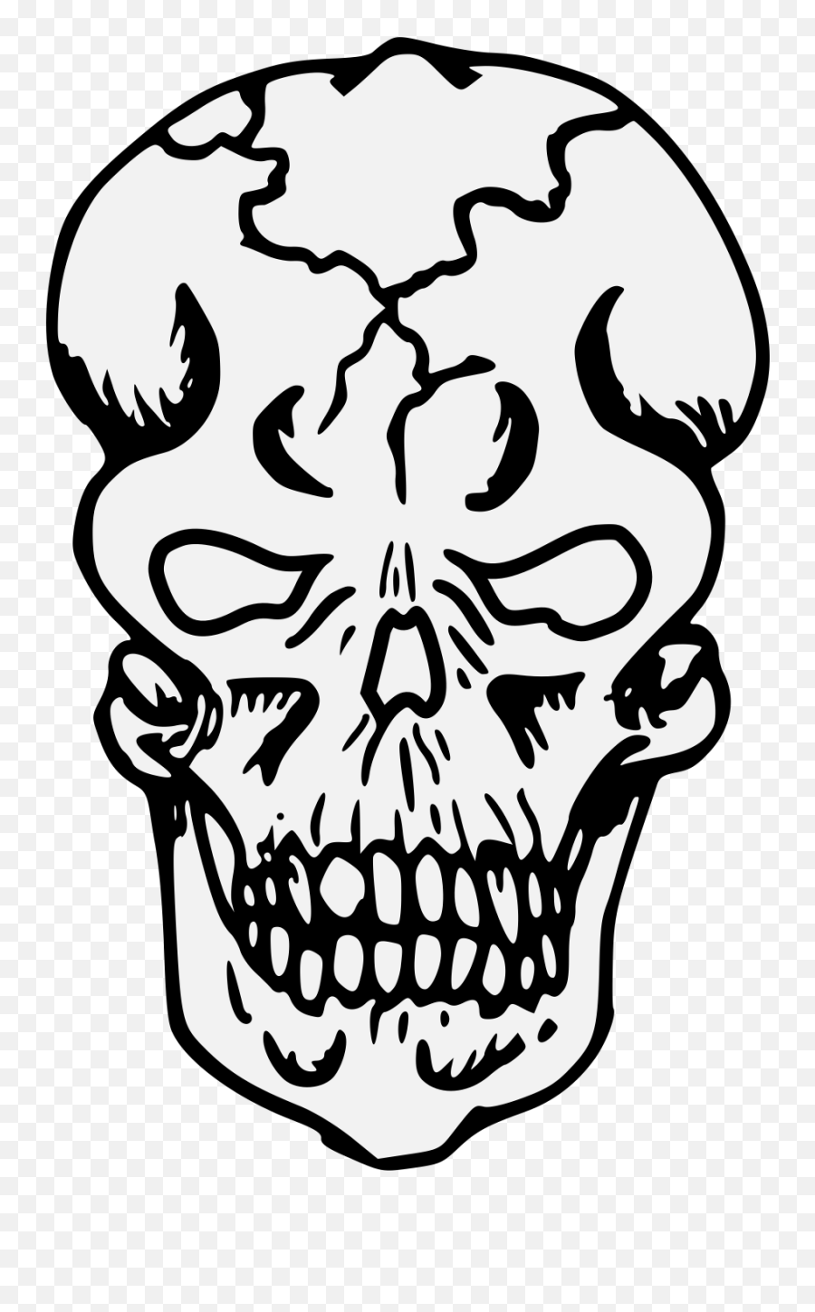Skull - Traceable Heraldic Art Skull Traceable Emoji,Skulls Png