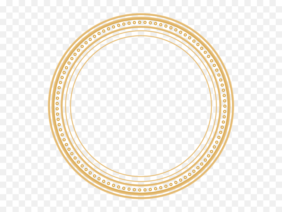 Frame Clipart - Png Round Gold Circle Emoji,Round Border Png