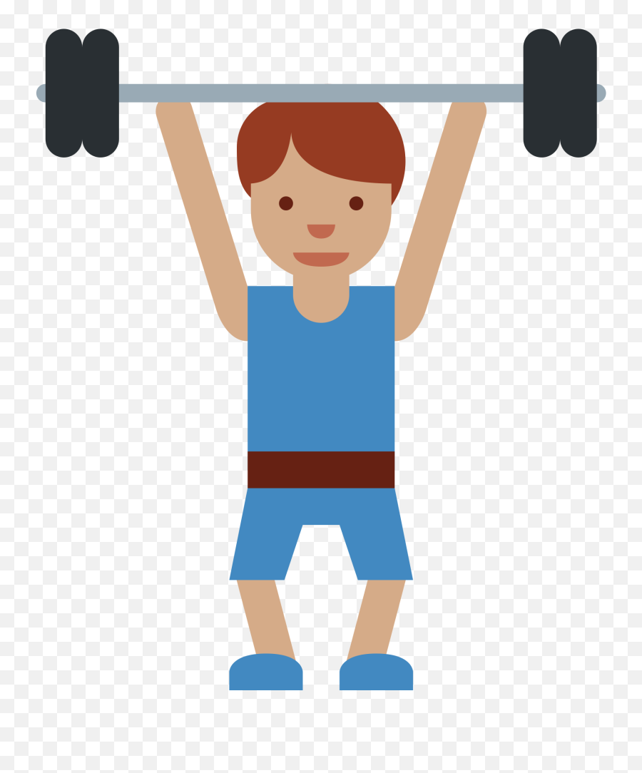 Open - Kid Lifting Cartoon Transparent Emoji,Lifting Weights Clipart