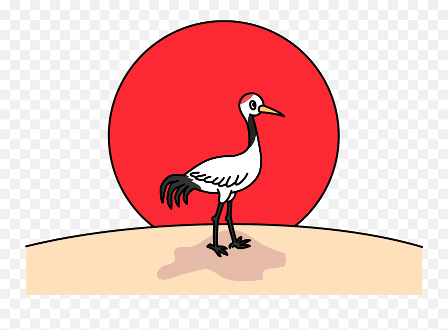 Sunrise And Red - Crowned Crane Clipart Free Download Long Emoji,Sunrise Clipart