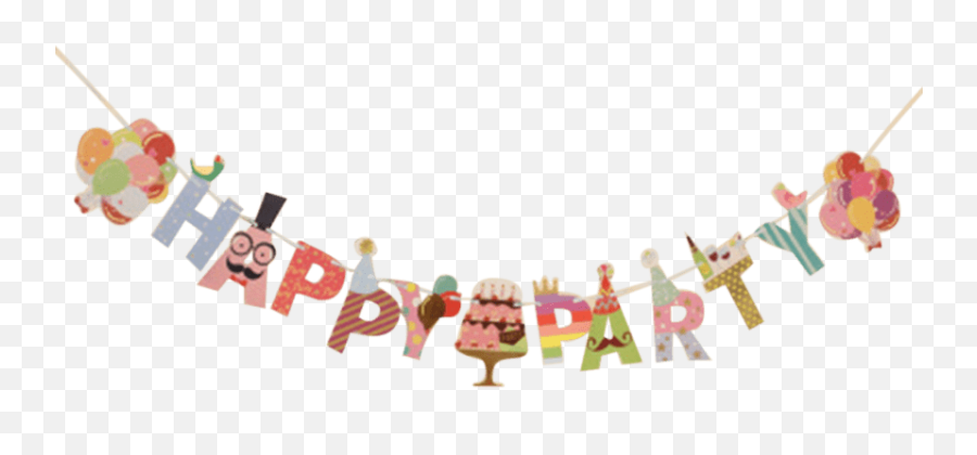 Happy Party Fun Shaped Letters Party Supplies U2013 The Party Emoji,Party Banner Clipart